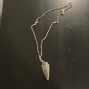 Gold and Black Arrowhead Pendant Necklace